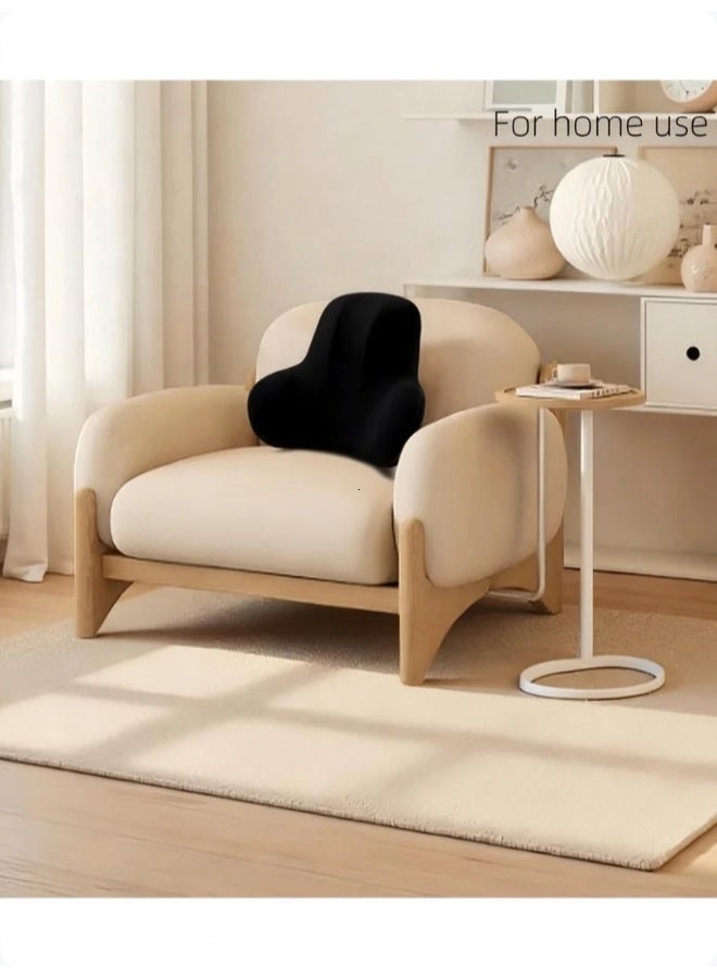 وسادة دعم قطني مريحة لكرسي المكتب ومقعد السيارة - وسادة ظهر من الإسفنج المرن لتخفيف آلام الظهر وتحسين وضعية الجلوس، مع غطاء شبكي مسامي وحزامين قابلين للتعديل لتثبيتها على الكرسي، مناسبة لكرسي المكتب وكرسي الألعاب والكرسي القابل للإمالة، باللون الأسود - Image 4